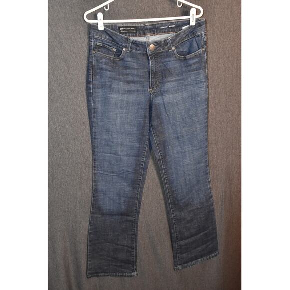 Lee Modern Series Curvy Fit Boot Cut Women's 14 Medium Distressed Denim Jeans - Picture 1 of 8